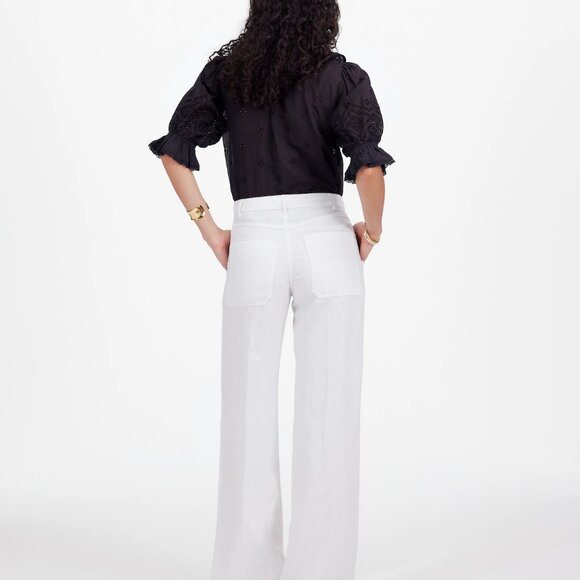 NWT Madewell The Zoe Relaxed Wide Pant in 100% Linen Size 2 in Salt - Picture 5 of 5